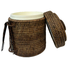 Load image into Gallery viewer, Rattan Ice Bucket with Tongs
