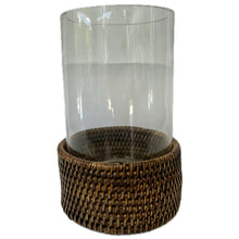 Load image into Gallery viewer, Rattan Candle Hurricane Lamp - Natural
