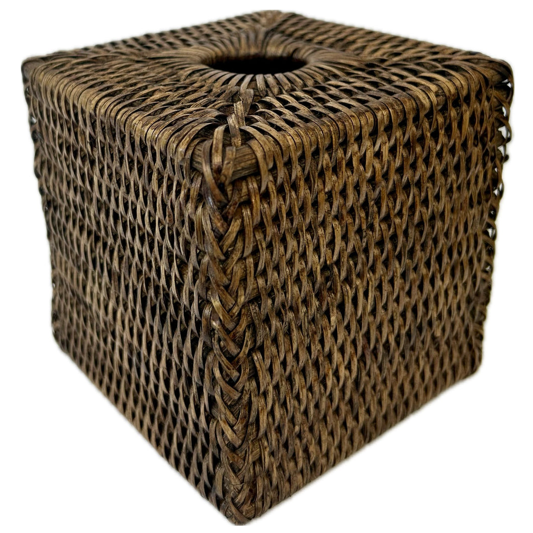 Rattan Square Tissue Holder