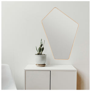 Geometric-shaped Birch Wood Mirror