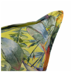 Tropical Floral on Yellow Scatter Cushion Cover