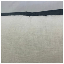 Load image into Gallery viewer, White Linen with Blue Velvet Border Scatter Cushion Cover
