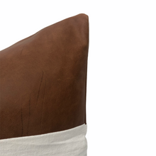 Load image into Gallery viewer, Linen &amp; Leather Scatter Cushion Cover
