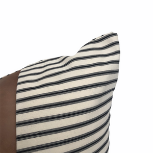 Ticking with Leather Stripe Scatter Cushion Cover