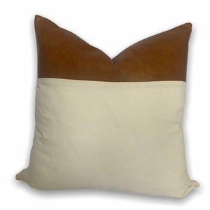 Linen & Leather Scatter Cushion Cover